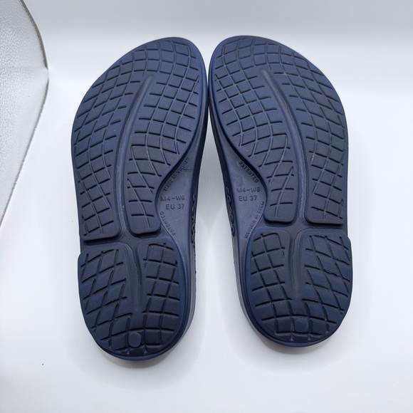 OOFOS OOahh Navy Blue Recovery Slide      W6/M4 - Picture 8 of 9